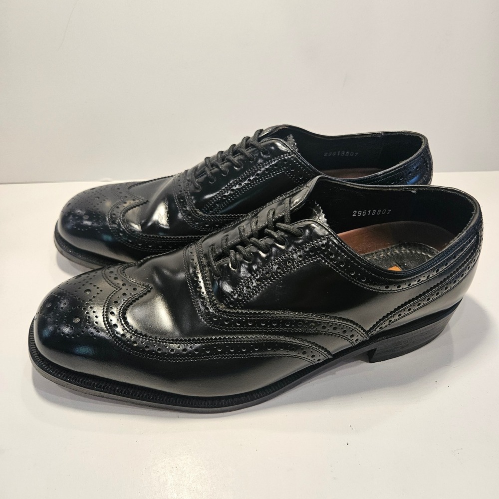Florsheim Mens Lexington Black Leather Wingtip Oxford Dress Shoes 9.5 D 17066-01